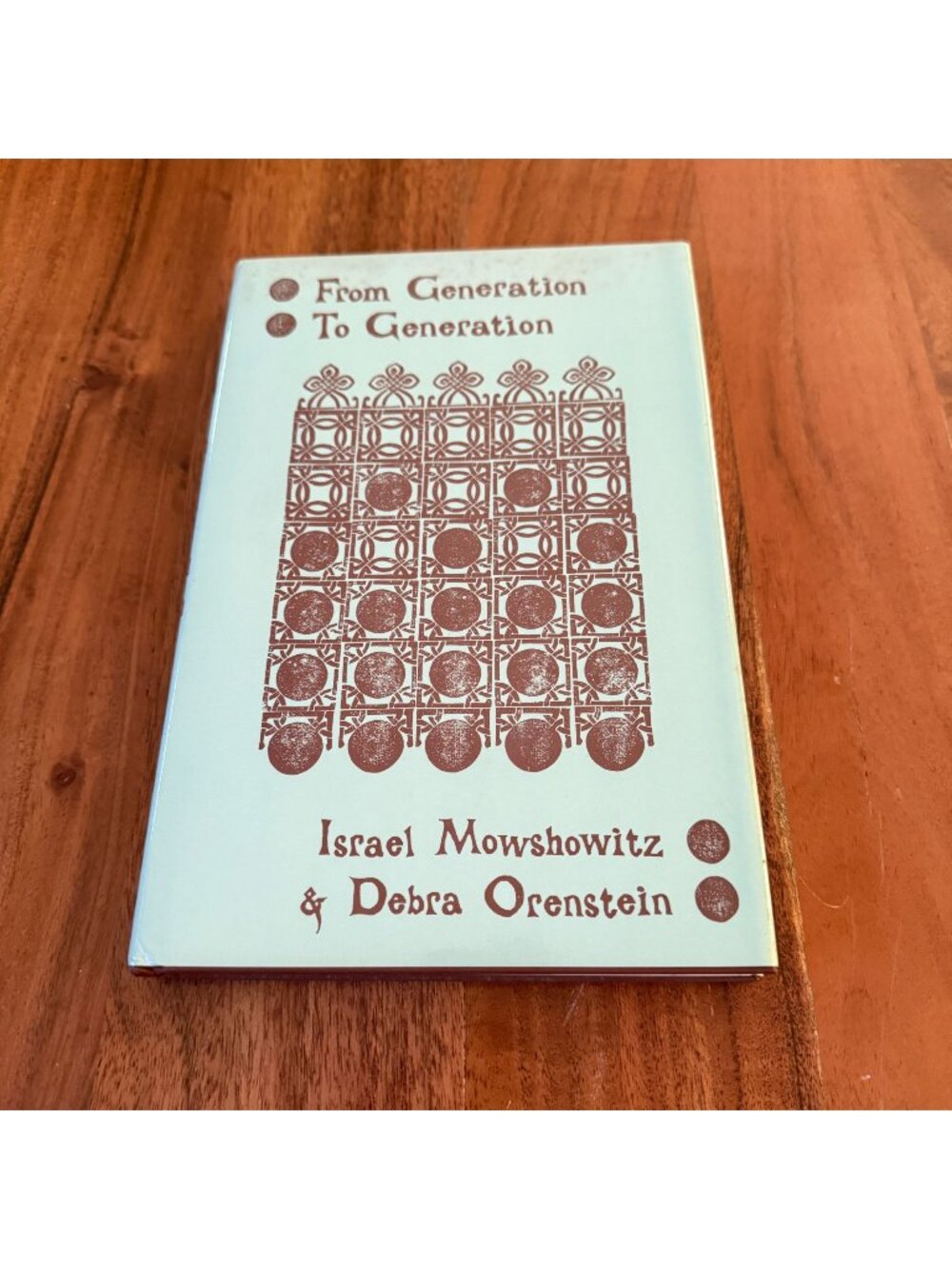 From Generation To Generation Israel Mowshowitz Debra Orenstein HC 1992 Rabbis